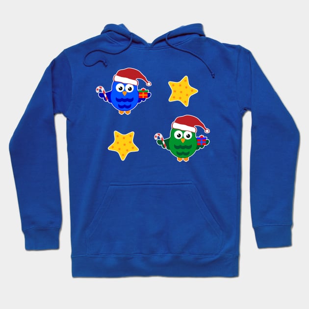 Christmas Owls Hoodie by Scar